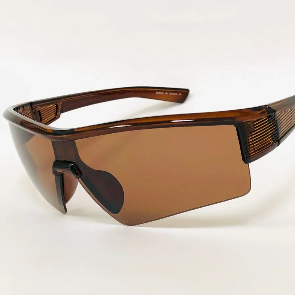 Men Sunglasses Brown Lens‎ Sports Shades Light Weight Confortable Running Lentes